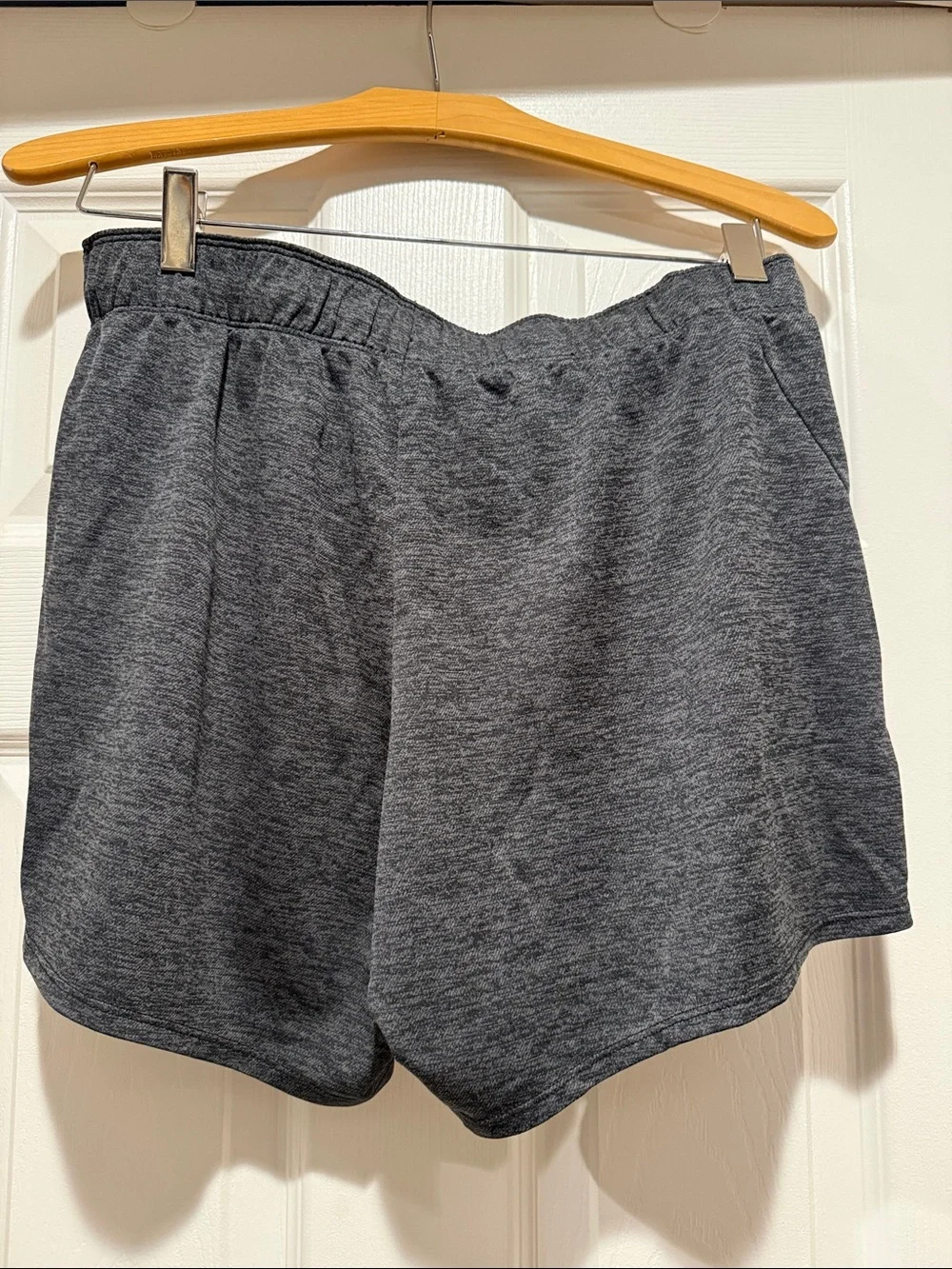 Nike-Women's Charcoal Gray Athletic Running Shorts with Swoosh